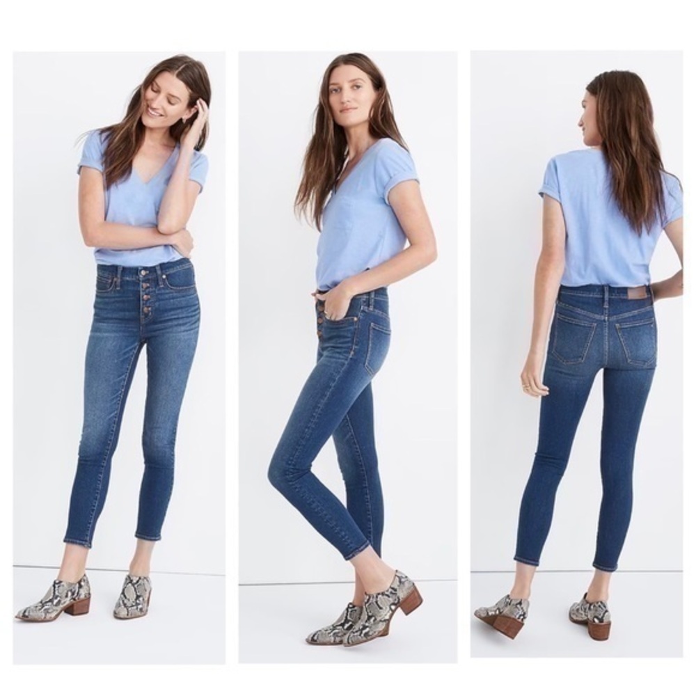 Madewell 9" Mid-Rise Skinny Crop Jeans: Button-Front TENCEL™ Denim Edition AJ173